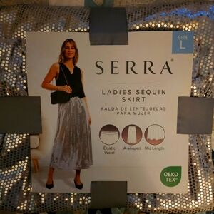 Serra Silver Sequin Skirt